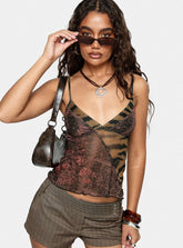Start A Fire Mesh Cami Top Multi