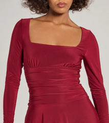 Forever Sweet Long Sleeve Drop Waist Skater Dress