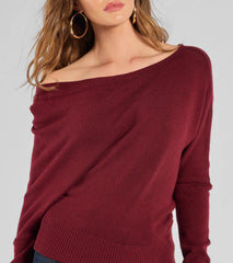 Cute And Cozy Off-Shoulder Knit Sweater