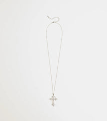 Divine Charm Rhinestone Cross Pendant Necklace
