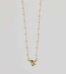 Memorable Glam Dainty Bow Charm Necklace
