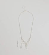 Glam Perfection Rhinestone Necklace And Earrings Set