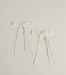 Adorable Vibes Pearl Hair Bow Set