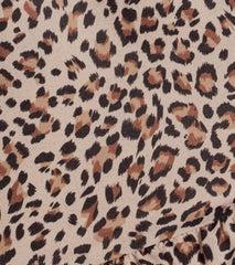 Trendy Mood Leopard Print Satin Ruffled Shorts