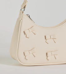 Poised Cuteness Bow Saffiano Shoulder Bag