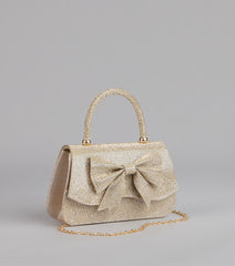 So Pristine Bow Rhinestone Purse