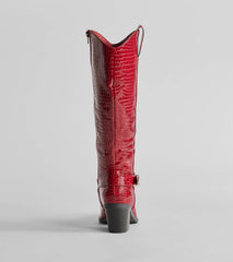 Desert Sun Western Buckle Under-The-Knee Boots