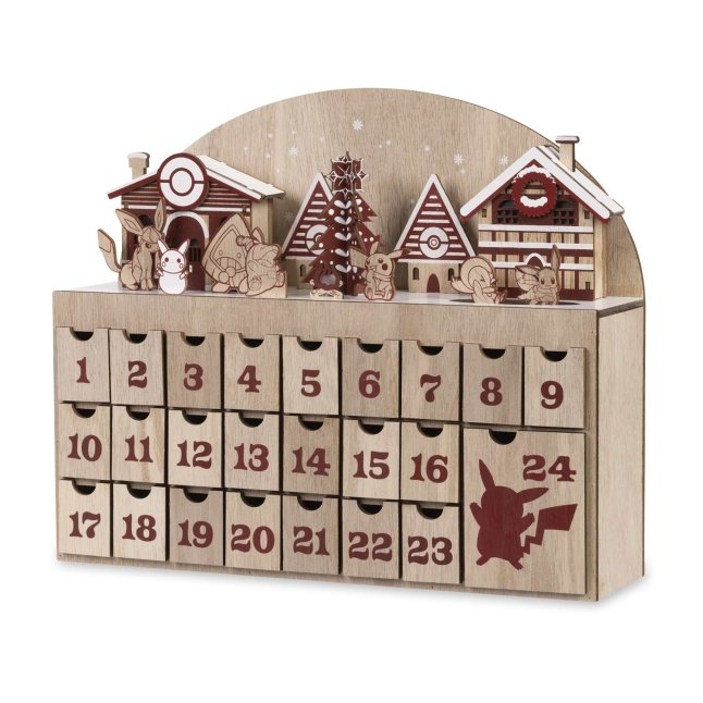 Pikachu, Fuecoco & Friends Pokémon Holiday Wood Countdown Calendar