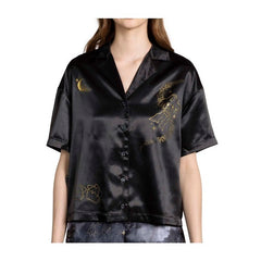 Jirachi Sleep Black Button-Up Sleep Shirt - Women