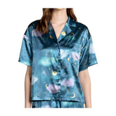 Jirachi Sleep Teal Button-Up Sleep Shirt - Women