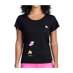 Pikachu & Sylveon Balloon Bouquet Black Crew Neck T-Shirt - Women