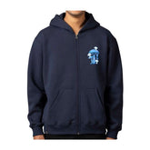 Mushroom Forest Pokémon Nature: Fall Navy Relaxed Fit Zip-Up Hoodie - Adult