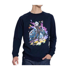 Steven Stone Pokémon Trainers Midnight Navy French Terry Crew Neck Sweatshirt - Adult