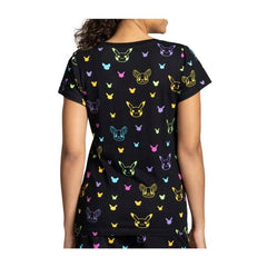 Pikachu & Yamper Electric Pals Black Relaxed Fit Scoop Neck T-Shirt - Women