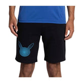 Pikachu Neon Pokémon Active Black & Blue Midweight Fleece Shorts - Men