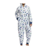 Snowy Silver Forest Hooded One-Piece Pajamas - Adult