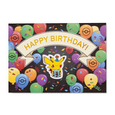 Pikachu Birthday Balloons Pokémon Pin & Greeting Card
