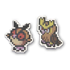 Hoothoot & Noctowl Pokémon Pixel Pins (2-Pack)