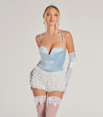 Happily Ever After Satin Bustier Bodysuit