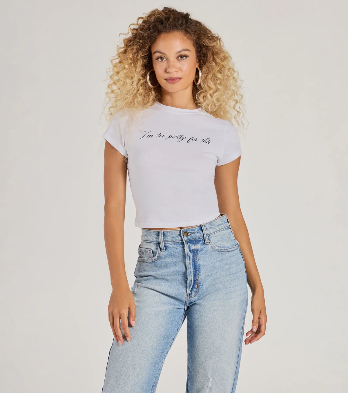 I'm Too Pretty For This Crop Graphic Tee