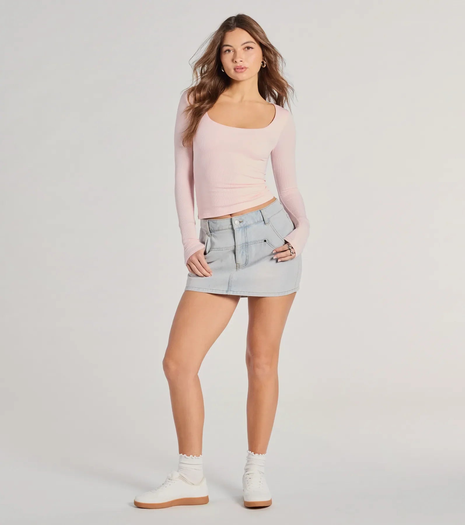 Forever Staple Smooth Knit Long Sleeve Top