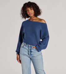 Cozy Cutie Ribbed Knit Boat Neck Sweater