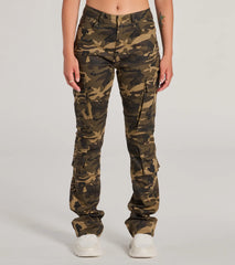 Casual Vibe Camo Cargo Bootcut Pants
