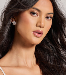 Luxe Glimmer Rhinestone Cluster Stud Earrings