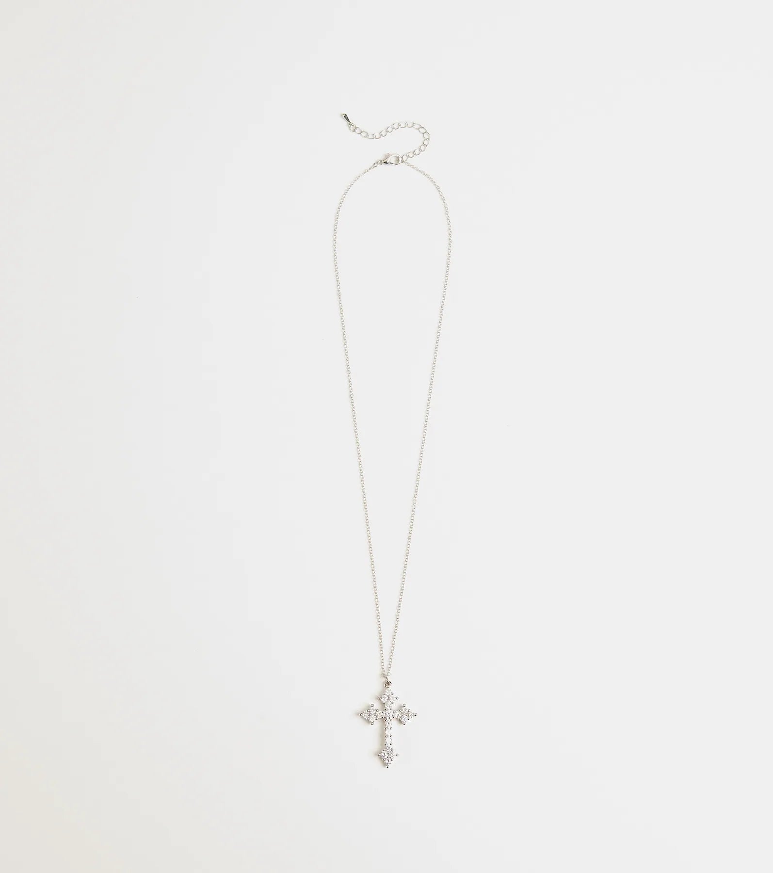 Divine Charm Rhinestone Cross Pendant Necklace