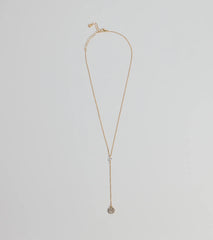 Dainty Glam Rhinestone Chain Lariat Necklace