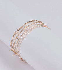 Delicate Chic Rhinestone And Pearl Bracelet Set