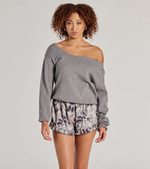 Cute Vibe Tie-Dye Satin Ruffled Shorts