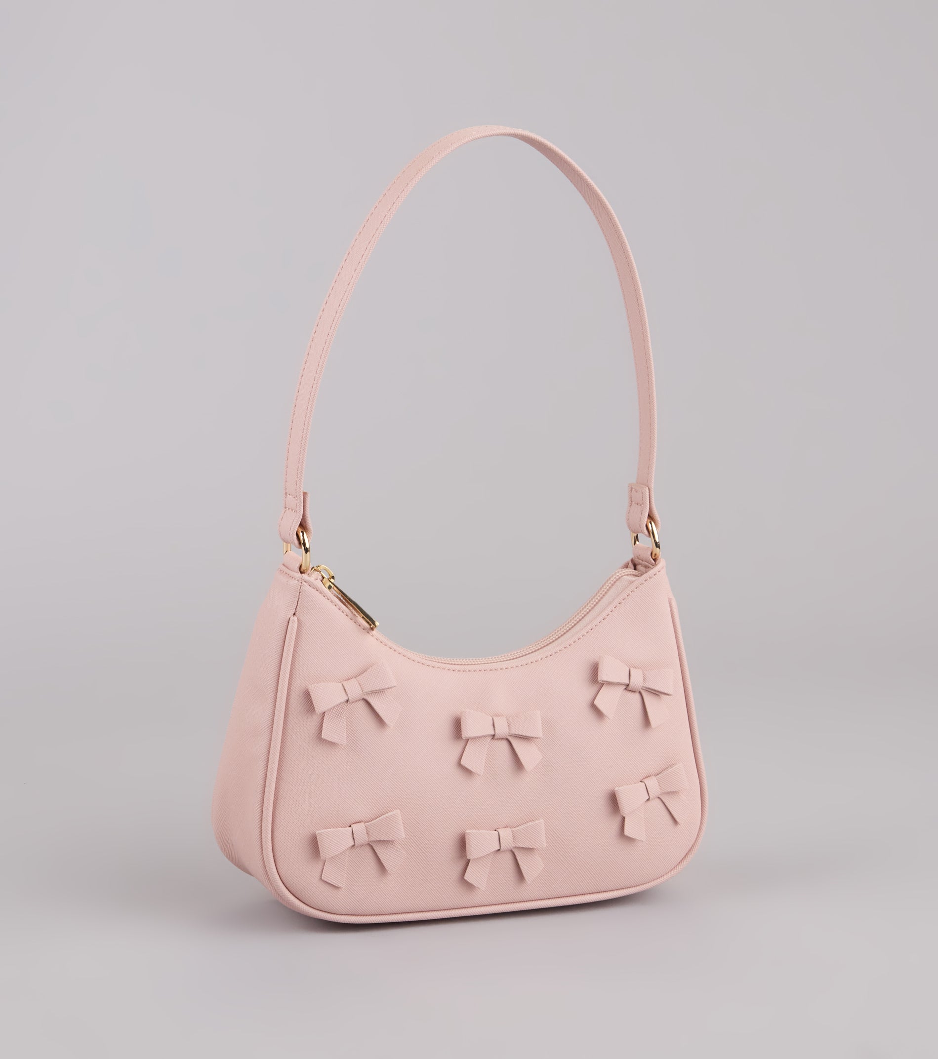 Poised Cuteness Bow Saffiano Shoulder Bag