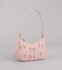 Poised Cuteness Bow Saffiano Shoulder Bag
