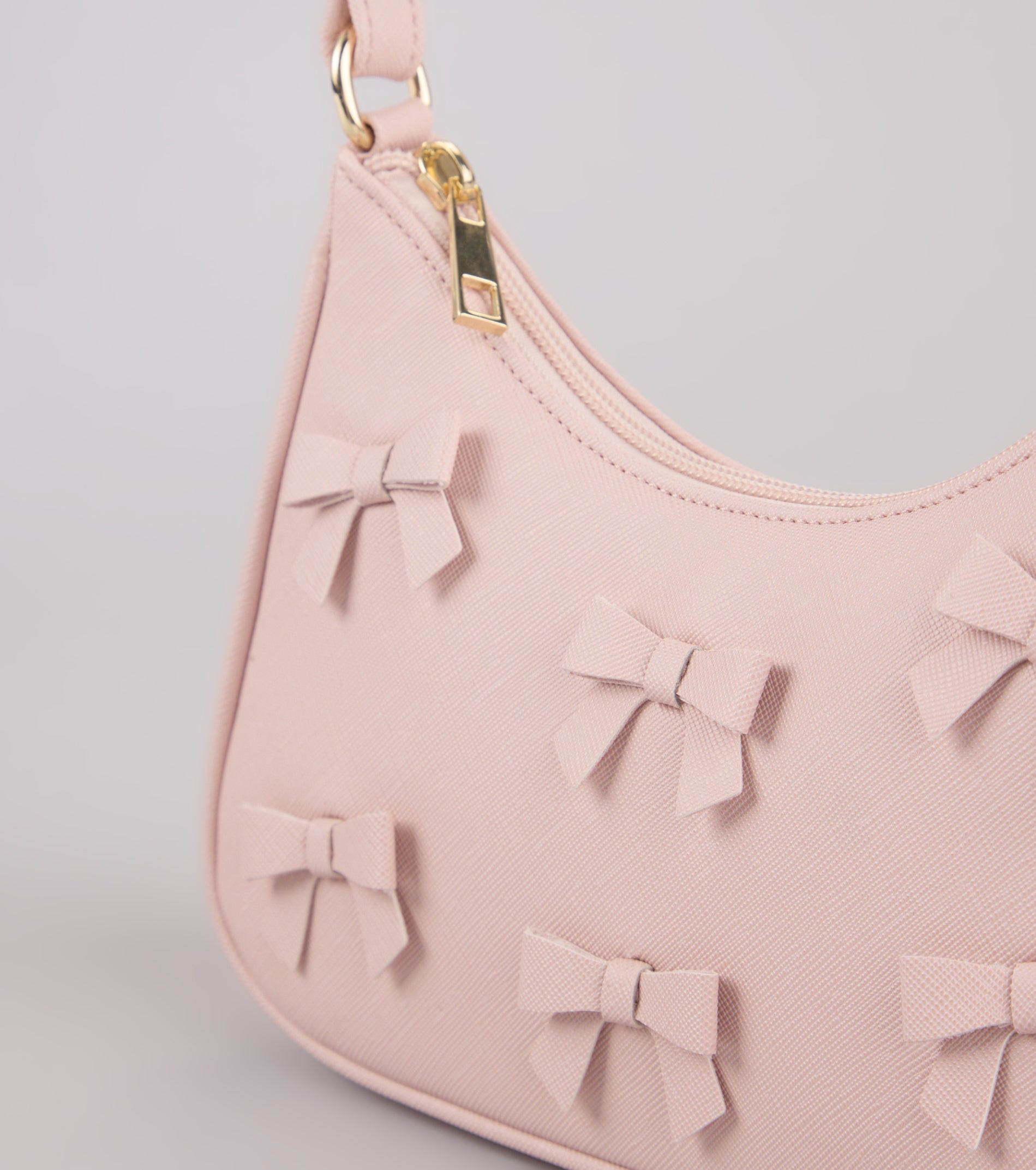 Poised Cuteness Bow Saffiano Shoulder Bag
