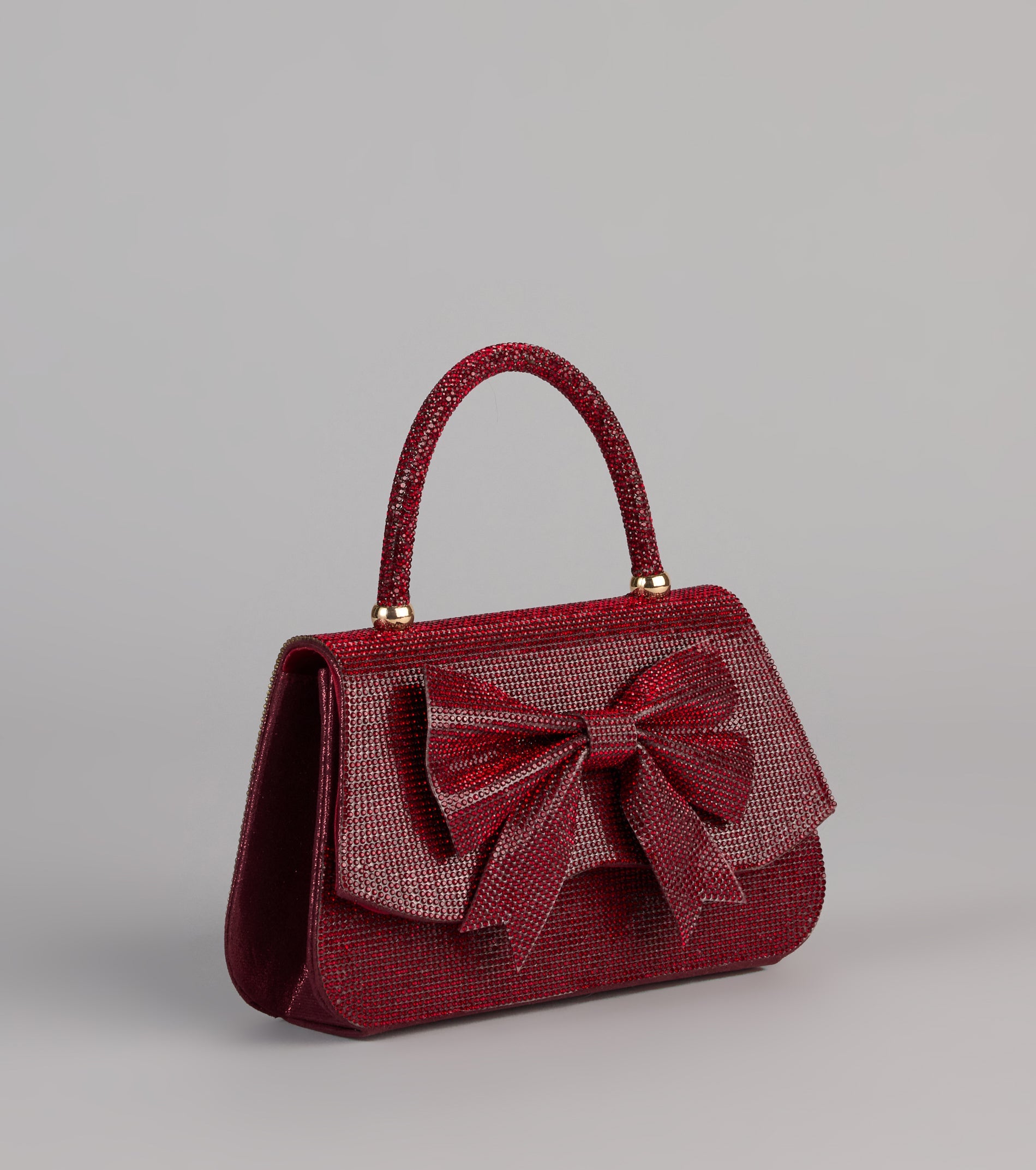 So Pristine Bow Rhinestone Purse