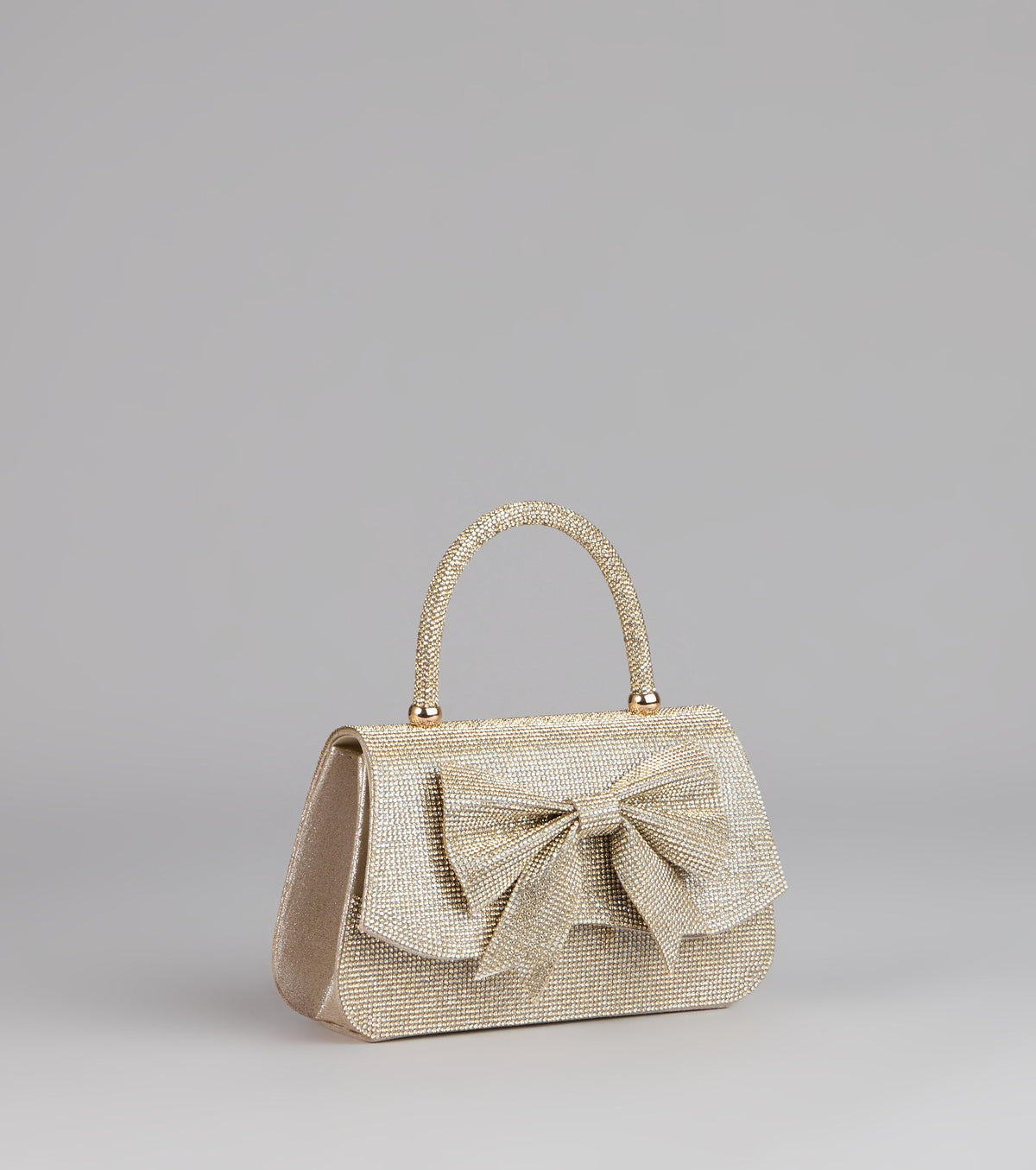 So Pristine Bow Rhinestone Purse