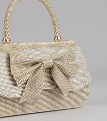 So Pristine Bow Rhinestone Purse