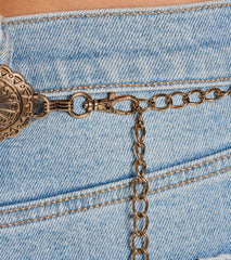 Rustic Charm Concho Oval Metal Chain Belt