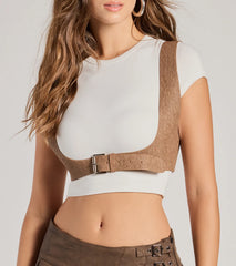 Western Babe Faux Leather Harness Belt