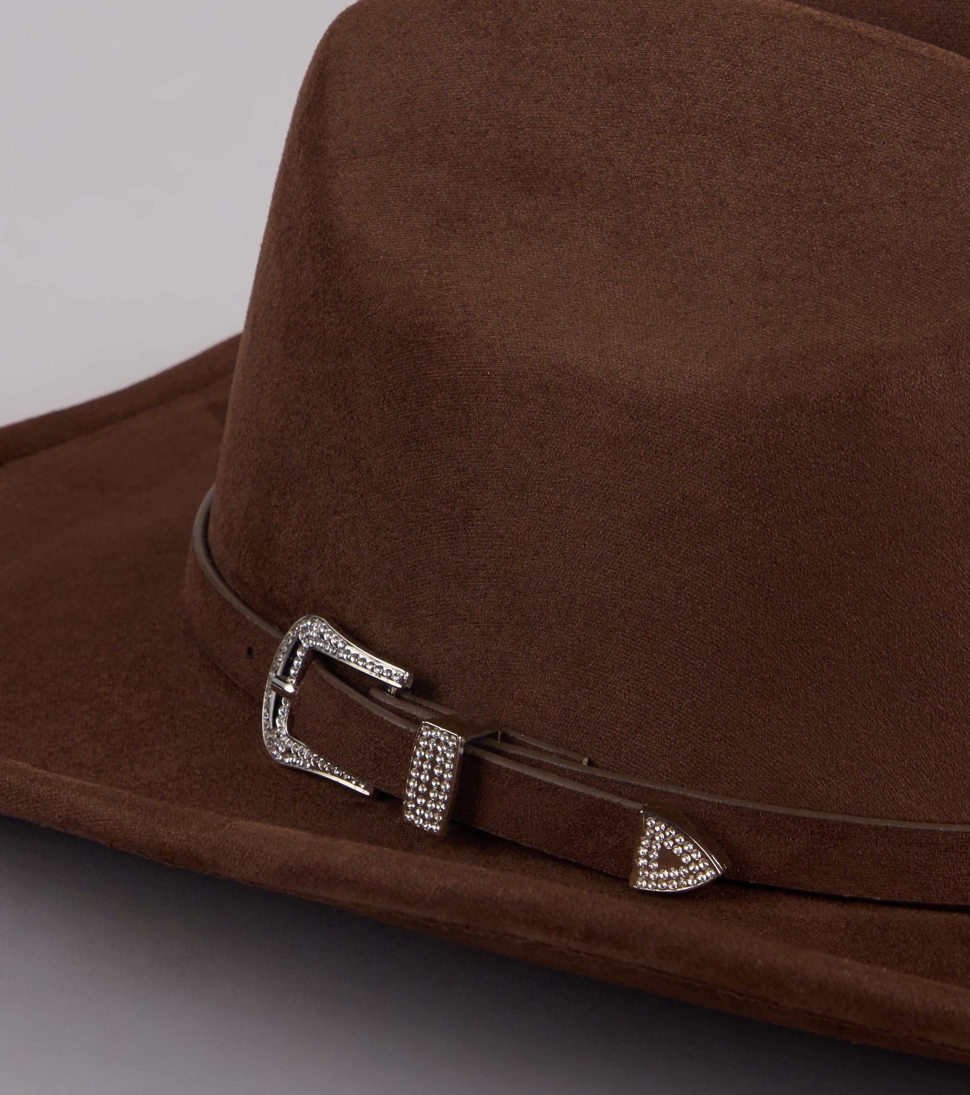 Glam Western Vibe Rhinestone Buckle Strap Cowboy Hat