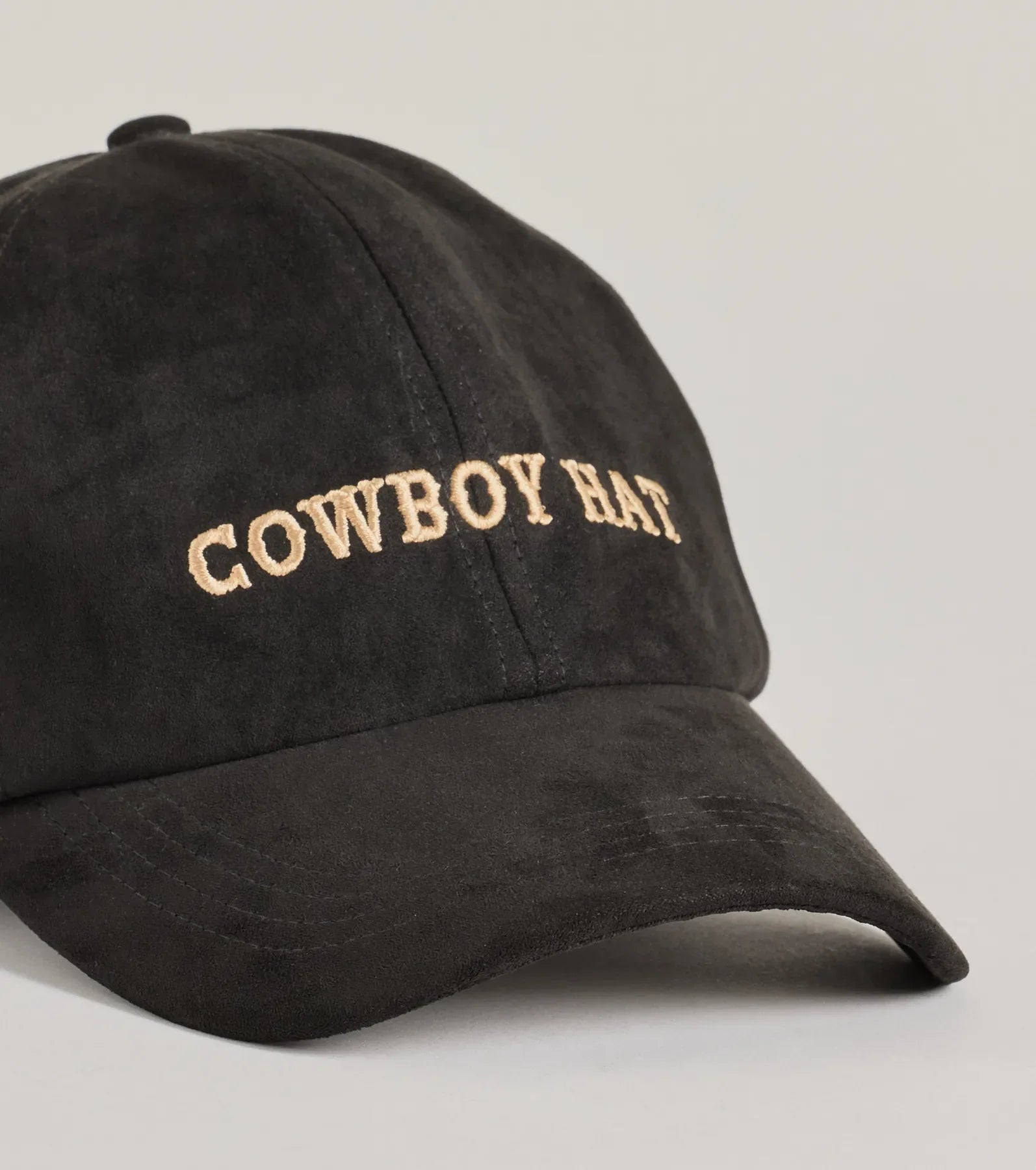 Western Chic Faux Suede Cowboy Script Hat