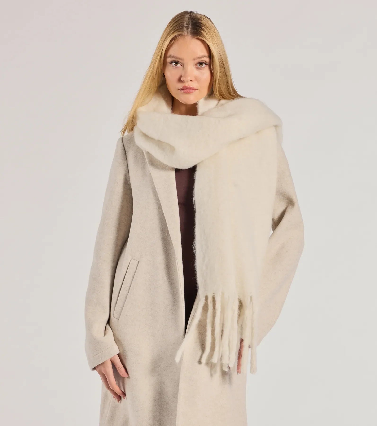 Layered In Luxe Oversized Fringe Scarf