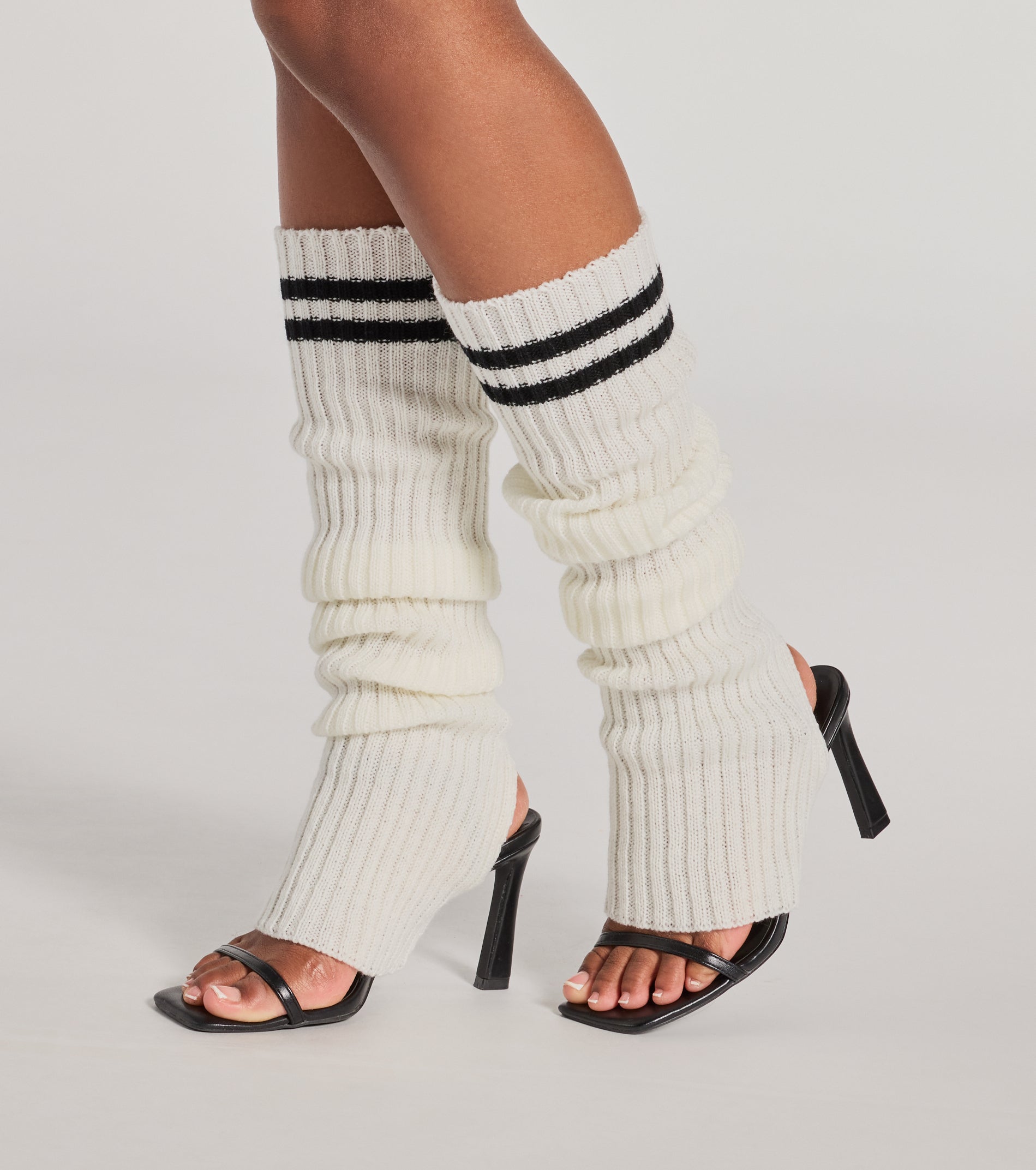 Sporty Chic Striped Leg Warmers