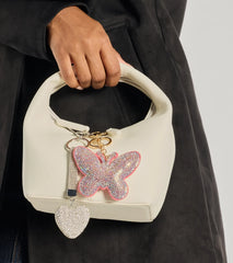 Whimsical Rhinestone Butterfly Bag Charm