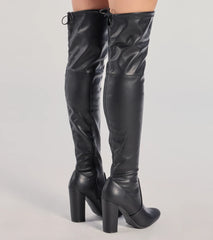 Chic Slay Over-The-Knee Block Heel Boots