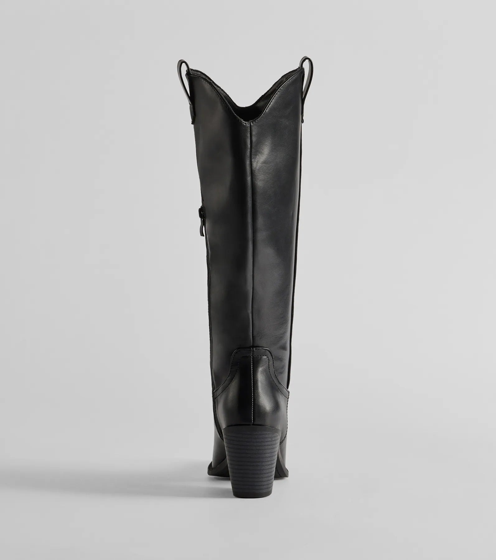 Western Sleek Knee-High Block Heel Boots