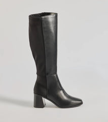 Here To Slay Under-The-Knee Block Heel Boots