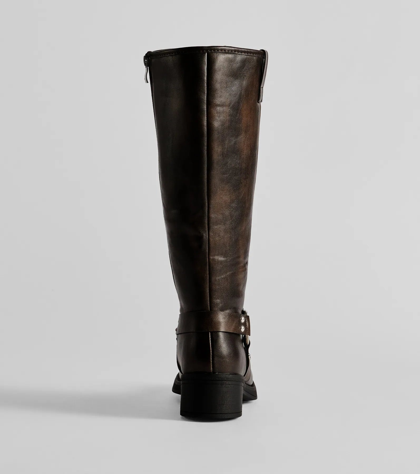 Edgy Look Under-The-Knee Moto Boots