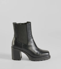 Edgy Strut Faux Leather Platform Booties